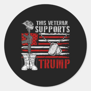 Adesivo Este Veterano Apoia Trump 2024 Bandeira Americana