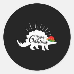 Adesivo Estegossauro Feliz Natal Dinossauro Divertido