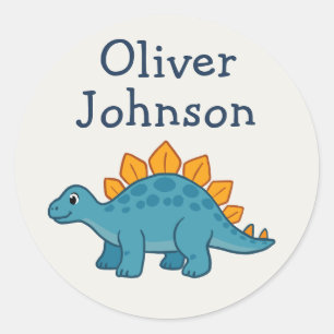 Adesivo Estegossauro Personalizado Dinossauro Fofo Nome Cr