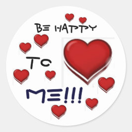 ADESIVO "ESTEJA FELIZ COMIGO", CLASSIC ROUND STICKER
