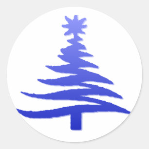 Adesivo Estêncil De Árvore De Natal Azul