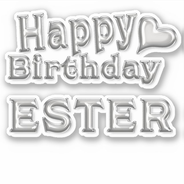 Adesivo Ester Happy Birthday silver Aufkleber Sticker (Frente)