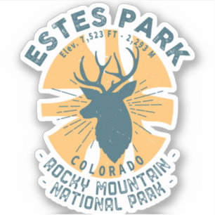 Adesivo Estes Park Colorado - Montanhas da Vintage Retro
