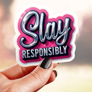 Adesivo Estética Cor-de-Rosa Cromo Slay Responsavelmente