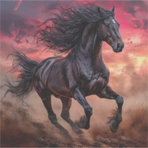 Adesivo Estética de cavalo preto