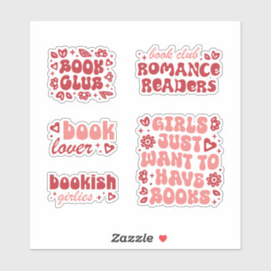 Adesivo Estética de livros de romance para garotas de livr