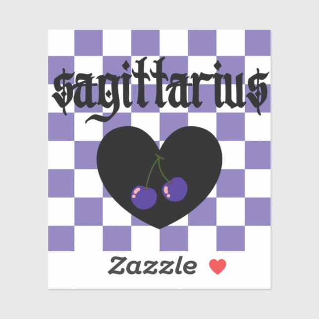 Adesivo Estética Gótica Sagitariana Checkered Cherry Art (Folha)