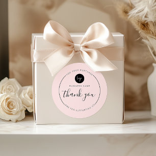 Adesivo Estética Minimalista Rosa Esbranquiçada Obrigado C