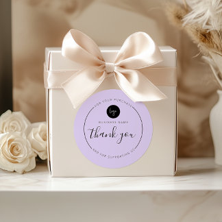 Adesivo Estética Minimalista Roxa Obrigado Círculo