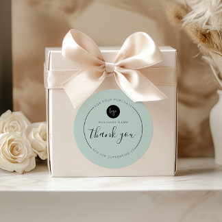 Adesivo Estética Minimalista Verde Leve Obrigado Círculo