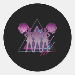 Adesivo Estética Vaporwave de Arte dos Anos 80 Cheerleadin