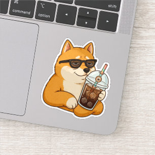Adesivo Estético de Café Gelado Shiba Inu Legal