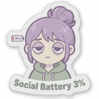 Adesivo Estético Fofo Bateria Social 3%