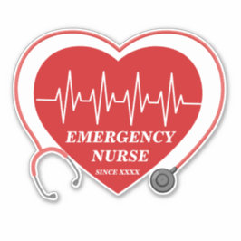 Adesivo Estetoscópio de EKG Coração de Amor de Enfermeira 
