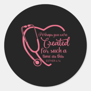 Adesivo Esther 4-14 Enfermeira Stethoscope Bíblia Christia