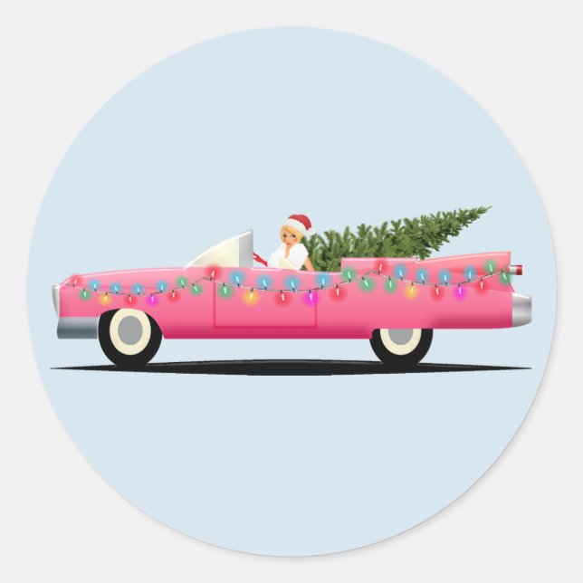 ADESIVO ESTICADORES DE NATAL CLÁSSICO DE PINK-CARRO CLASSE (Frente)