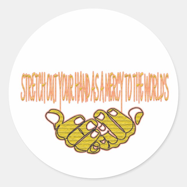 Adesivo Esticar a mão como compaixão do mundo (Frente)