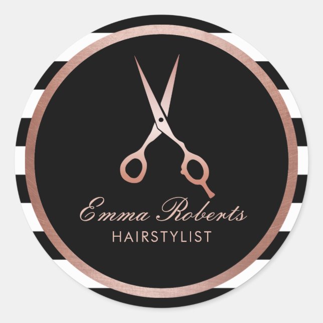 Adesivo Estilhador de Cabelo com Rosa de Tesoura Dourada c (Frente)