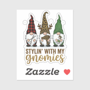 Adesivo Estilizando Com Meus Gnomos Natal Cabeleireiro