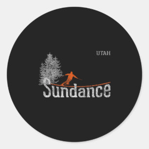 Adesivo Estilo 1980s Sundance Utah Vintage Skiing