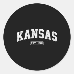 Adesivo Estilo atlético do Estado do Kansas