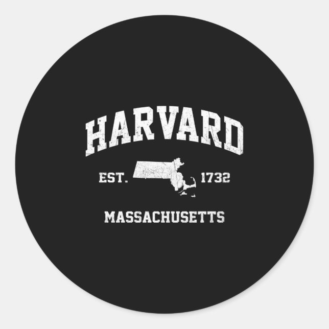 Adesivo Estilo atlético do Estado Mãe de Harvard Massachus (Frente)