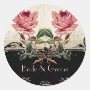 Adesivo Estilo Barroco Vintage Rosa Black n Cream Lace