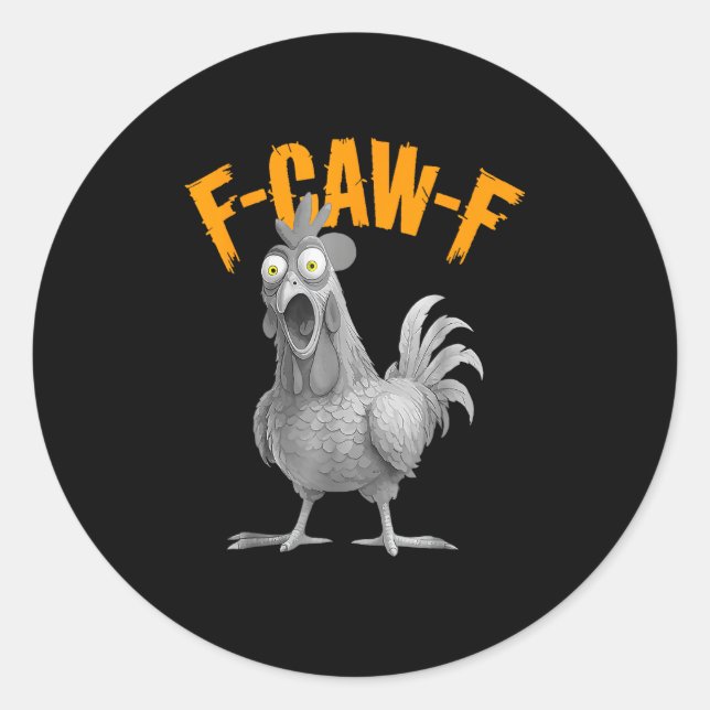 Adesivo Estilo Clássico Retro Divertido F Caw F Frango (Frente)