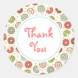 Adesivo Estilo colorido de padrão de Rosquinha retrô Obr