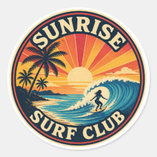 Adesivo estilo crachá do Sunrise Surf Club
