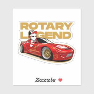 ADESIVO ESTILO DE ANIME DA LEGENDA ROTÁRIA DE RACHA VERMEL