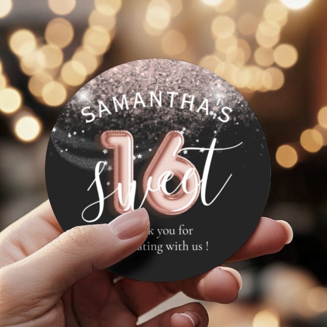 Adesivo Estilo de balão brilhante cor-de-rosa Dourado, doc (Criador carregado)