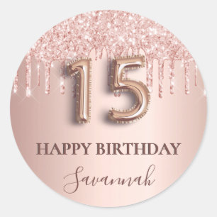 Adesivo Estilo de balão cor-de-rosa brilhante rosa de Quin