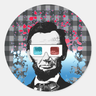 Adesivo Estilo de Casa de Campo Abraham Lincoln Óculos 3D