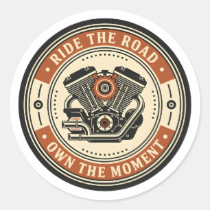 Adesivo Estilo de Emblema de Motor de Moto Retrô