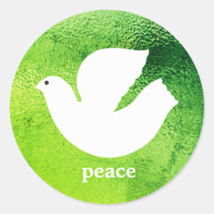 Adesivo Estilo de Envelope de Férias Modernas de Paz Verde