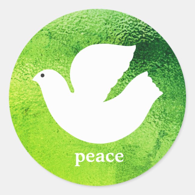 Adesivo Estilo de Envelope de Férias Modernas de Paz Verde (Frente)
