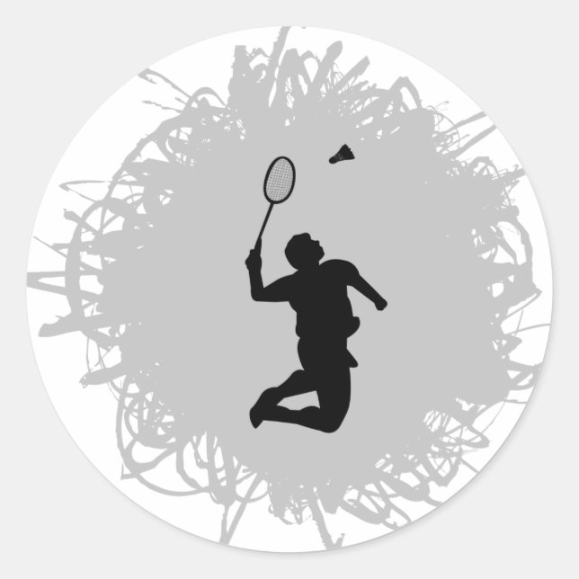 Adesivo Estilo de Escribble de Badminton (Frente)