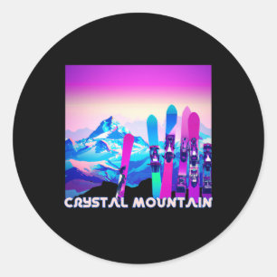 Adesivo Estilo De Esqui Retro De anos 80 Crystal Mountain