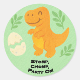 Adesivo Estilo de Giz de Cera Editável – Dinossauro Roarso