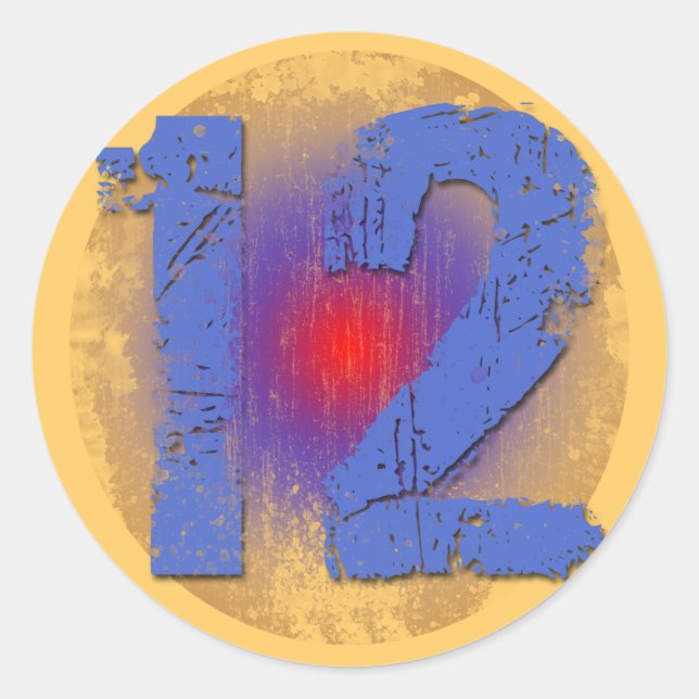 ADESIVO ESTILO DE GRUNGE NÚMERO 12 (Frente)