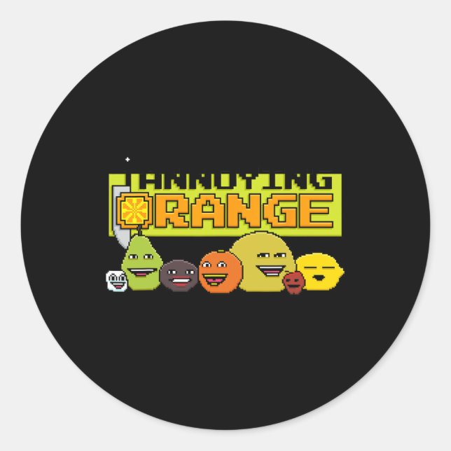 Adesivo Estilo de Jogo de Vídeo Laranja de 8 bits (Frente)