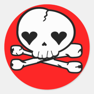 Adesivo Estilo de Kawaii Gótico Skull estranho