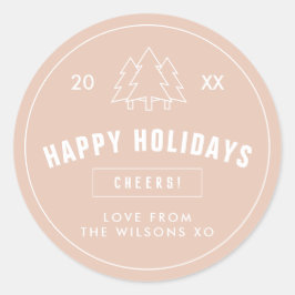 Adesivo Estilo de logotipo rosa pálido Árvore de Natal mod