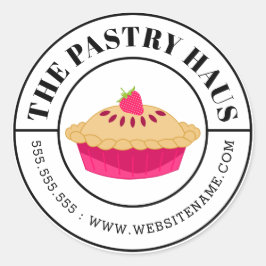 Adesivo Estilo de Morango Elegante e Texto Curvo