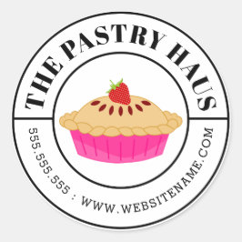 Adesivo Estilo de Morango Elegante e Texto Curvo