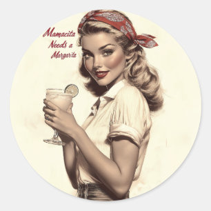 Adesivo Estilo de Pin-Up da Vintage: Mamacita precisa de u