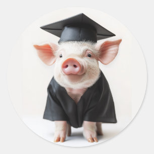 Adesivo Estilo de Porquinho do Dia de Graduação