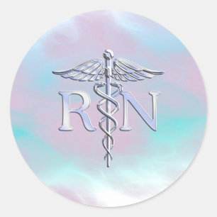 Adesivo Estilo de Prata RN Caduceus