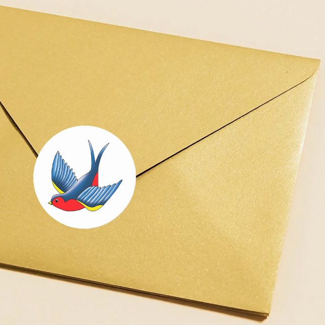 Adesivo Estilo de Tatuagem de Pássaro Andorinha Tradiciona (Criador carregado)